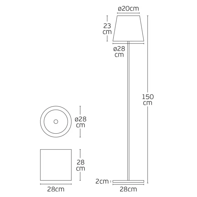Mat VK/02135/AN – Φωτιστικό Δαπέδου 3xE27 Ανθρακί IP54 150cm Άσπρο 2