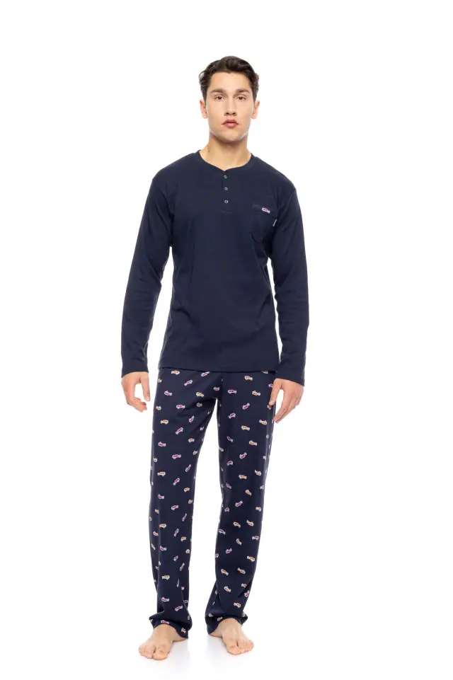 W-M801 - Yacht Blue - PYJAMA NAVY BLUE CARS - XXL