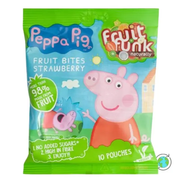 Παιδική Πολυσυσκευασία Peppa Pig Fruit Bites με γεύση Φράουλα - FruitFunk - 10x10γρ 8719325866445