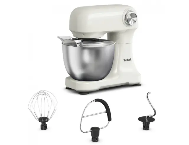 Κουζινομηχανή Tefal Bake Easy QB140A με ισχύ 500W, 12 ταχύτητες και χωρητικότητα 3.5L - Λευκό QB140A 2