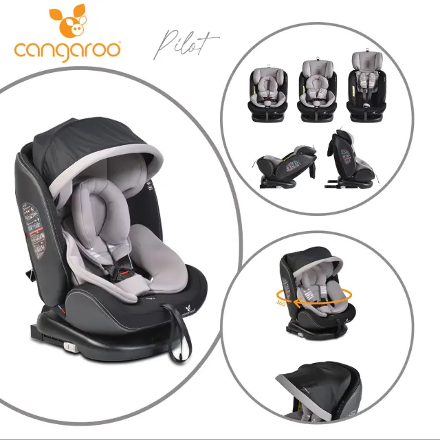 CANGAROO - Car seat Pilot grey - 3800146239459