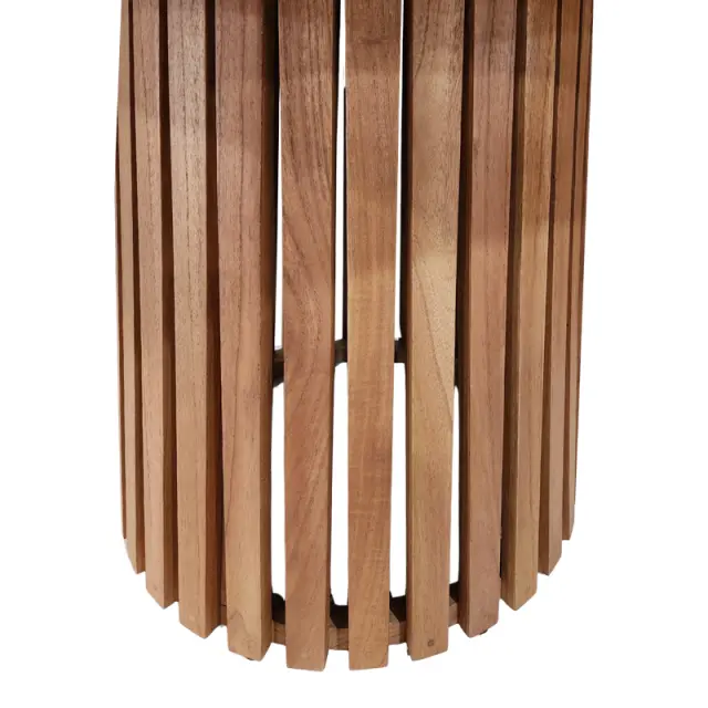 Τραπέζι Kenda I pakoworld mindi ξύλο σε φυσική απόχρωση Φ150x75εκ 3