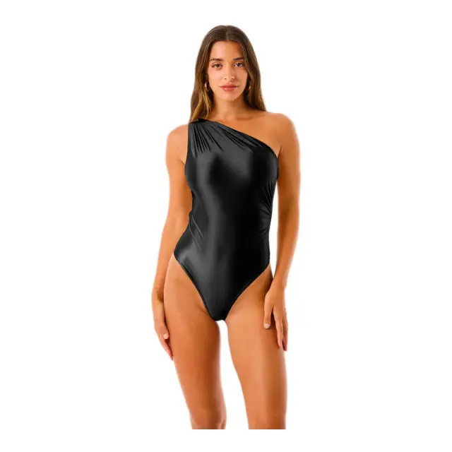 4GIVENESS Γυναικείο Κορμάκι Drape Lurex Glossy, Χρώμα Μαύρο