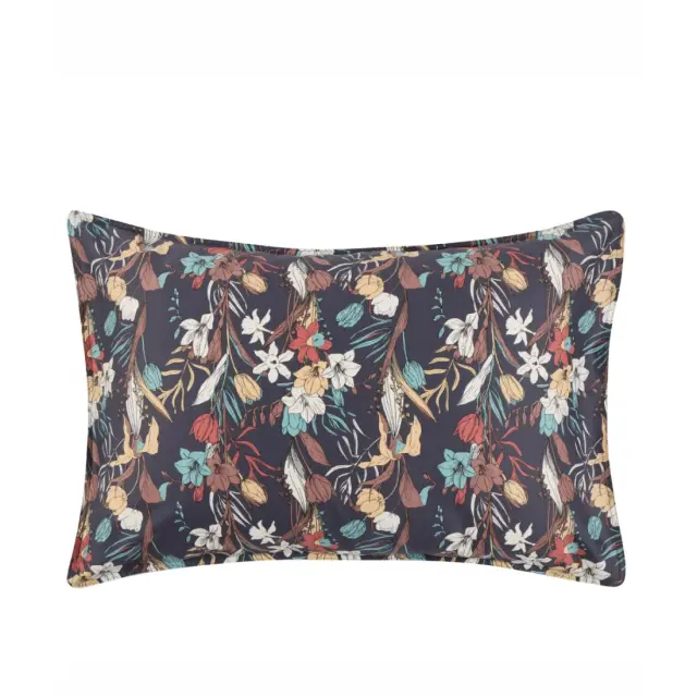 Σετ Μαξιλαροθήκες 2 Τεμαχίων Kentia Liliver Dark Grey-White-Beige-Red-Green 50X70