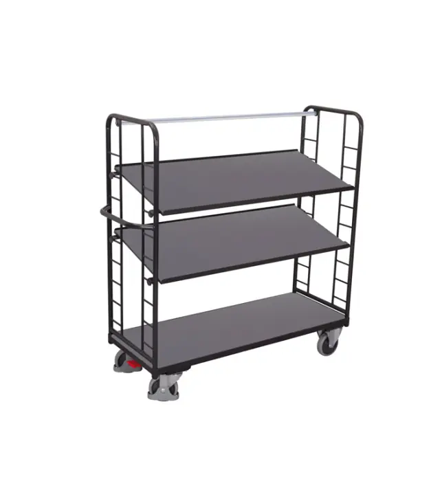 Variofit sw-540.201/AG Τρόλεϊ Μεταφοράς 3 Επιπέδων με Επικλινή Ράφια για Φορτίο Βάρους ως 250kg