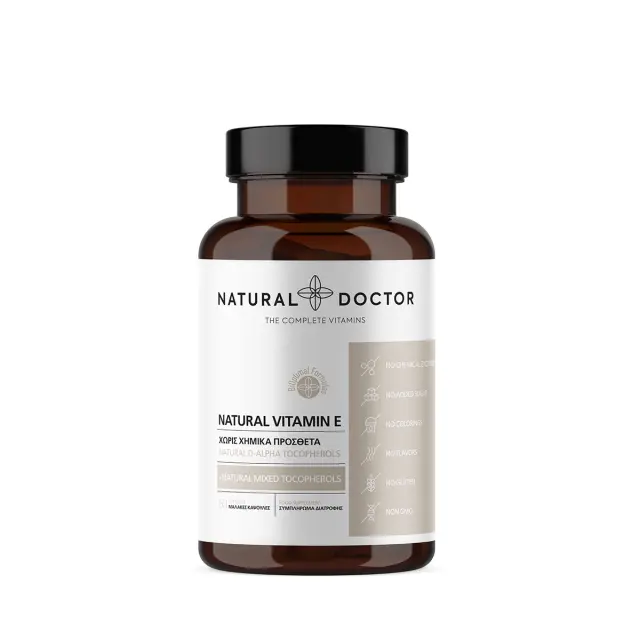 Natural Doctor Vitamin E, Συμπλήρωμα Διατροφής Βιταμίνης Ε με Ισχυρή Αντιοξειδωτική Δράση 60 κάψουλες