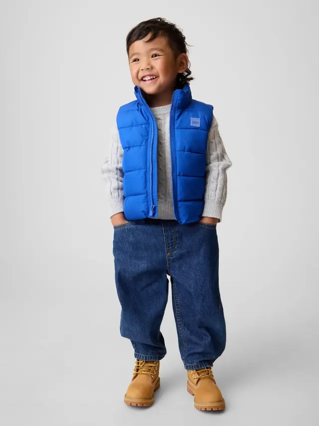 Νηπιακό babyGap Αμάνικο Φουσκωτό Μπουφάν CRISP ROYAL BLUE - 3YRS