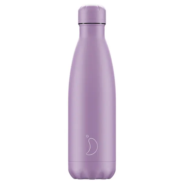 Mπουκάλι Θερμός Chilly's με χωρητικότητα 500ml και διατήρηση θερμοκρασίας 12h ζεστό / 24h κρύο - Pastel Purple