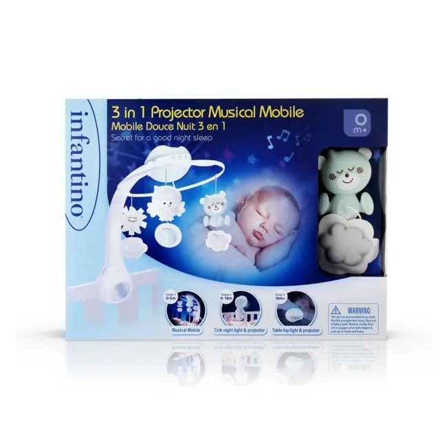 INFANTINO 3 IN 1 PROJECTOR MUSICAL MOBILE (ΕΛΑΦΡΥ ΠΡΑΣΙΝΟ) MENTA. 2