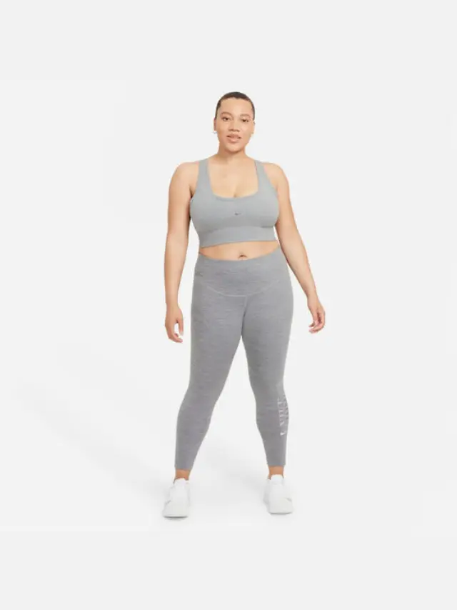 Nike Dri-Fit One Mid-Rise 7/8 Graphic Training Γυναικείο Cropped Κολάν DD4555-068 Γκρι - M 3