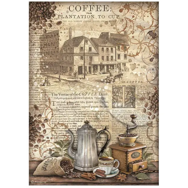 Σετ 6 Ριζόχαρτα ντεκουπάζ Stamperia 21x29cm A4, Coffee and Chocolate 3