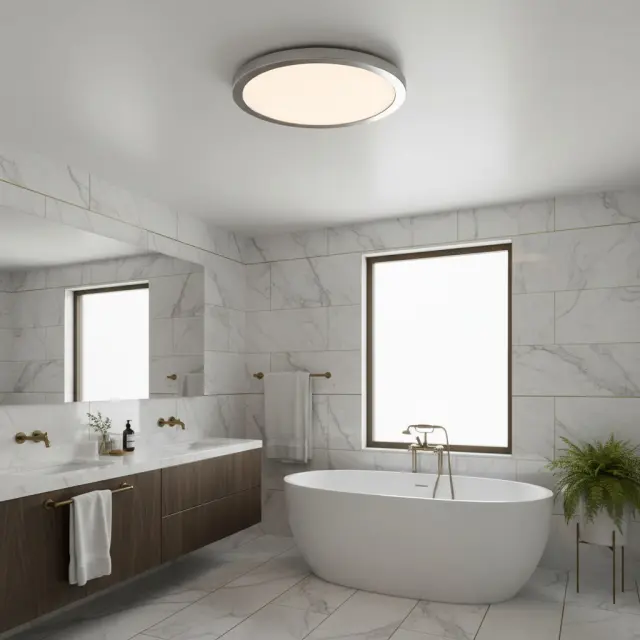 LED Στεγανό Φωτιστικό Oροφής NEBULA 12W-18W-24W IP44 CCT Χρώμιο VIV004814
