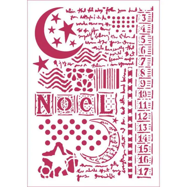 Στένσιλ Stamperia - 21x29.7cm - Moon, Stars & Writings