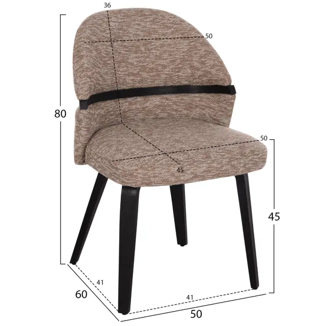 ΚΑΡΕΚΛΑ ΤΡΑΠΕΖΑΡΙΑΣ FB918249.03 PLYWOOD ΜΑΥΡΟ--ΥΦΑΣΜΑ ΚΑΦΕ 50x60x80Υεκ. 2