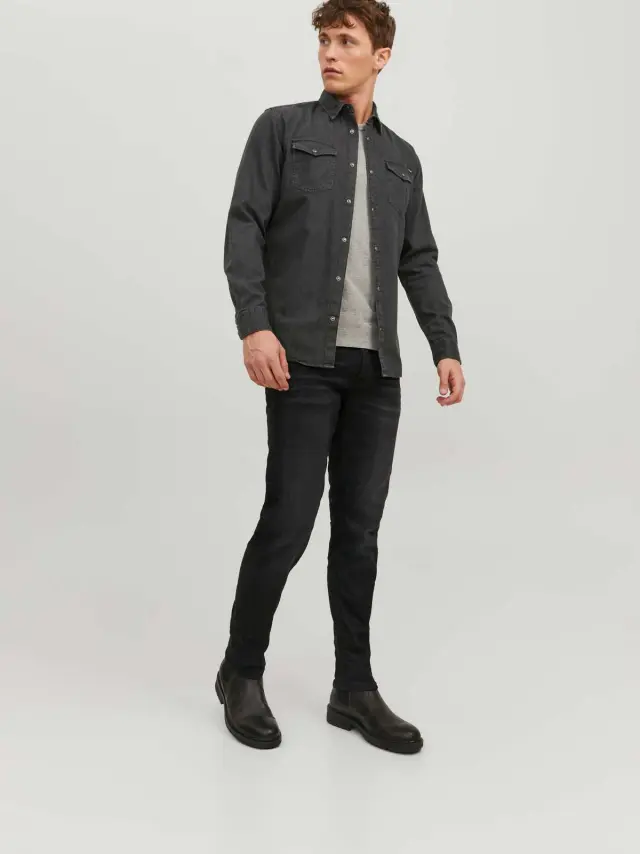 JJESHERIDAN SHIRT L/S NOOS Black Denim