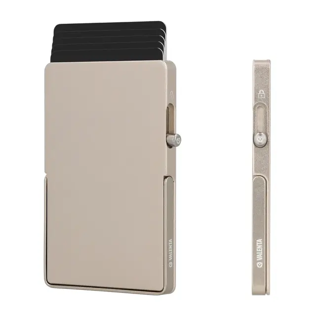 Valenta Πορτοφόλι Καρτών με RFID & Stand Κινητού / Magsafe Card Protector & Phone Stand (2 χρώματα) - Champagne