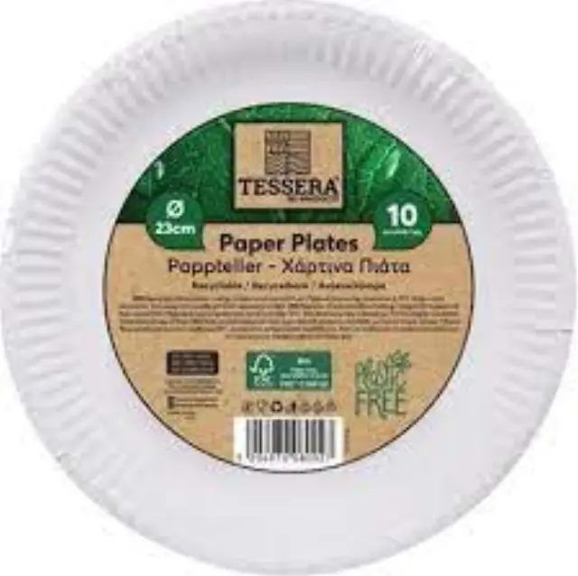 TESSERA ΠΙΑΤΑ ΧΑΡΤΙΝΑ ΛΕΥΚΑ 23cm 10τμχ.