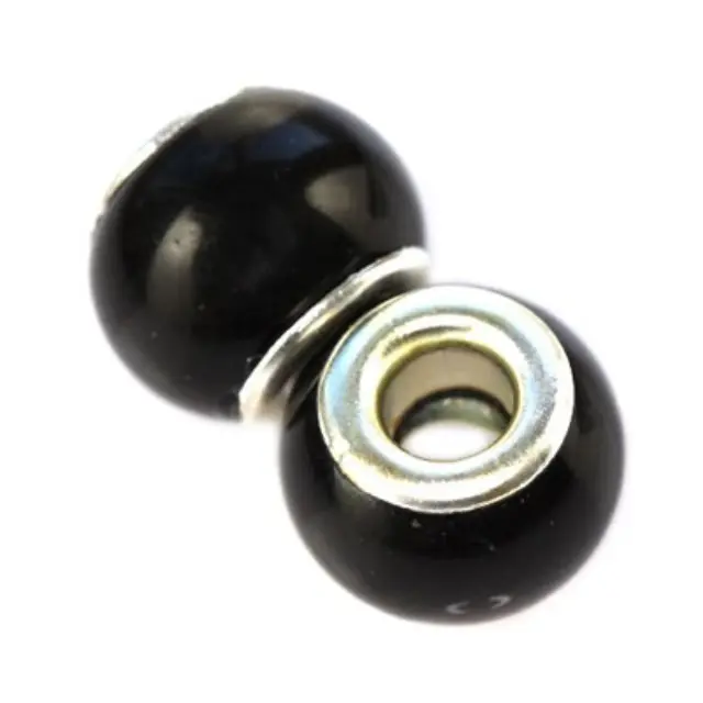 Χάντρα Modular Black 12.5x10mm - 5τεμ