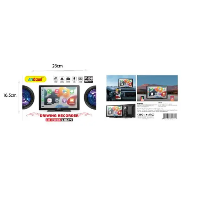 Andowl Κάμερα Καταγραφικό 9.8’’ 4K με Οθόνη Αφής Q-CA770 - Driving Recorder 0751102 2
