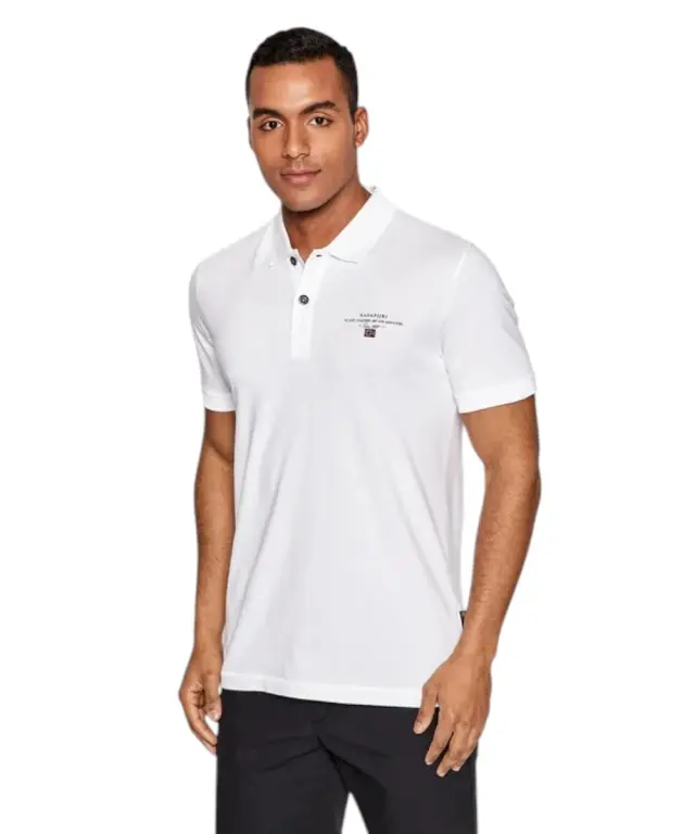 Napapijri - Ανδρική Μπλούζα Κοντομάνικη Polo Elbas Regular Fit NP0A4GB4-002 Λευκό - 2XL