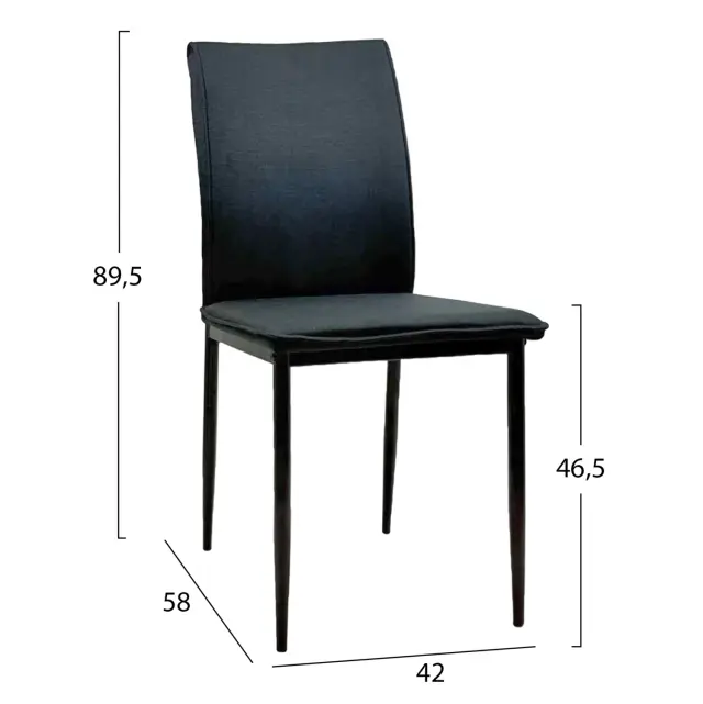 ΚΑΡΕΚΛΑ ΤΡΑΠΕΖΑΡΙΑΣ FB918347.02 ΜΑΥΡΟ ΥΦΑΣΜΑ & ΜΕΤΑΛΛΙΚΑ ΠΟΔΙΑ 42x58x89,5Υεκ 2