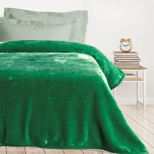 Κουβέρτα 160x220 Μονή Velour 700gsm Das Home 0293 Green 100% Ακρυλικό