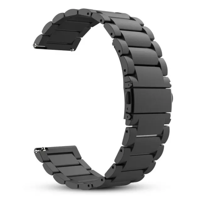 Techsuit® Stainless Steel Μπρασελές για Samsung Galaxy Watch 4/ Huawei Watch GT 2 (42mm) (Fits all 20mm)- Black