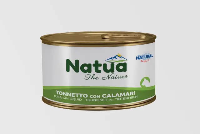 Υγρή Τροφή Γάτας Natua τόνος με καλαμάρι σε Ζελέ 85gr