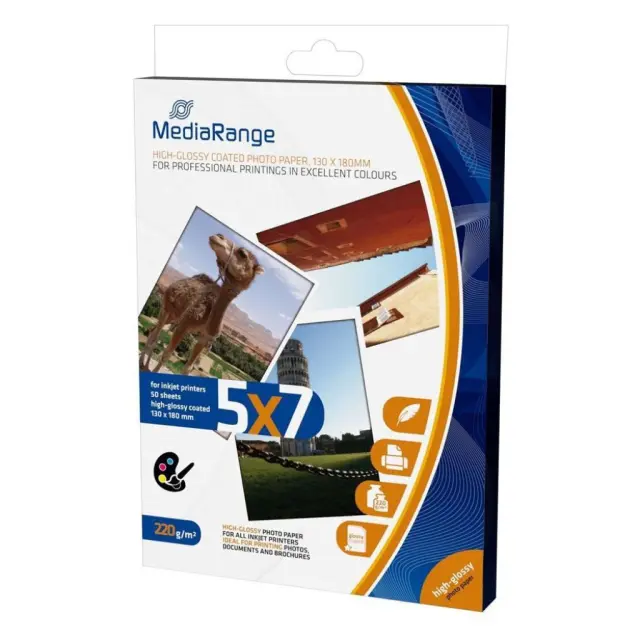 Φωτογραφικές Κάρτες MediaRange για Inkjet Εκτυπωτές High-Glossy 220g/m² 50 Φύλλα (MRINK114)