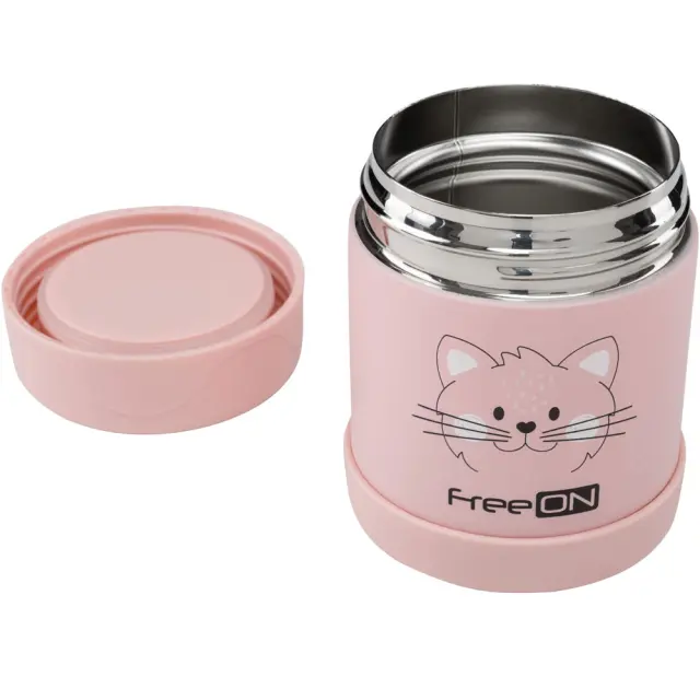 FreeOn Ανοξείδωτο Θερμός Φαγητού 350ml Kitty Pink 380722 2