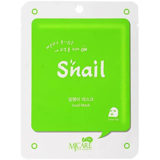 MJCare Snail Sheet Mask 22g, Υφασμάτινη Μάσκα Προσώπου με Εκχύλισμα Σαλιγκαριού