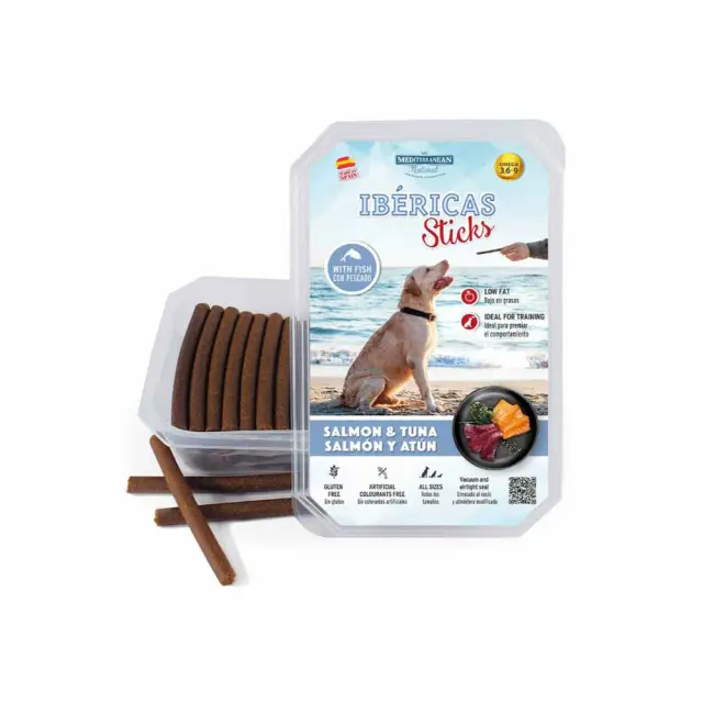 Mediterranean Ibericas Sticks Σολομός & Τόνος Λιχουδιά για Σκύλους 350gr Μονόχρωμο