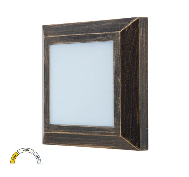 LED ΦΩΤΙΣΤΙΚΟ PC ΕΠΙΤΟIXO ΤΕΤΡΑΓΩΝ0 D125mm 4W CCT IP65 ΡΟΥΣΤΙΚ