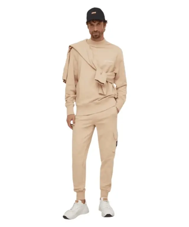 Calvin Klein - Ανδρικό Φούτερ Institutional Regular Fit J30J324621-AAT Μπεζ 3