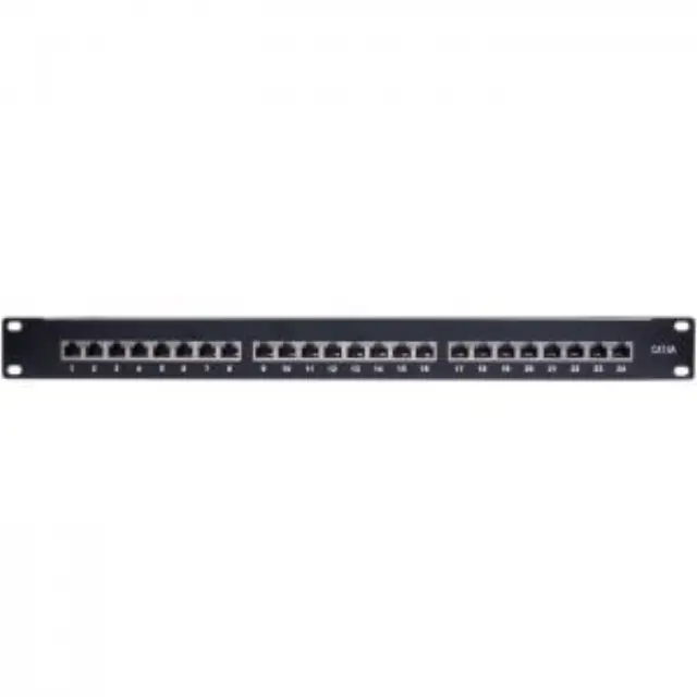 Patch panel κατηγορίας CAT 6Α STP, 24 θυρών σε μαύρο χρώμα. 2