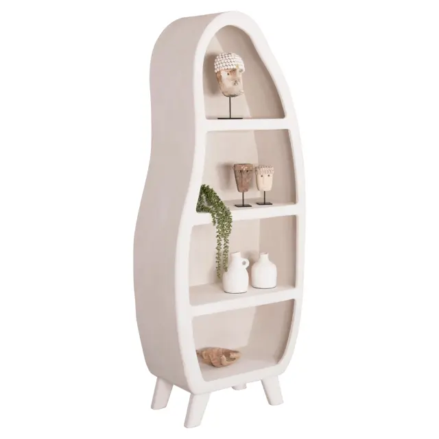 Ραφιέρα σειρά Santorini MDF σε υπόλευκο χρώμα 80x38x196 εκ.
