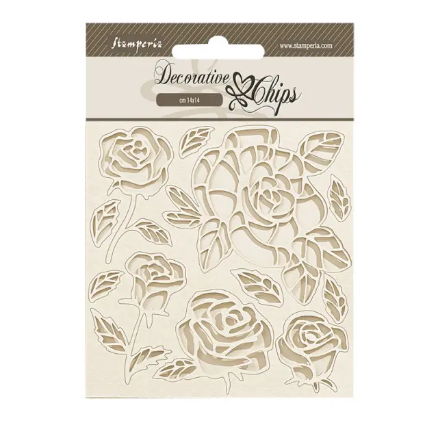 Chipboard Stamperia 14x14cm, Shabby Rose, Texture with rose
