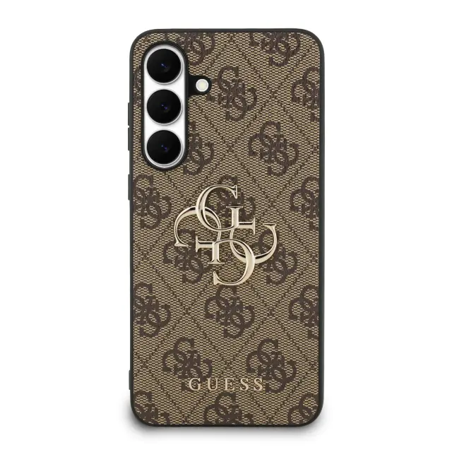 Guess PU 4G Metal Logo Case for Samsung Galaxy S25 FE Brown 3