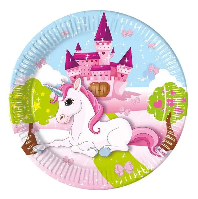 Party Πιάτα Μεγάλα Decorata Unicorn 23 εκ. (93428)