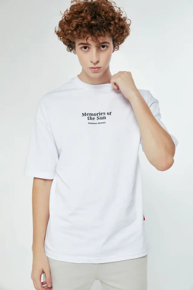 T-Shirt Βαμβακερό Memories Λευκό