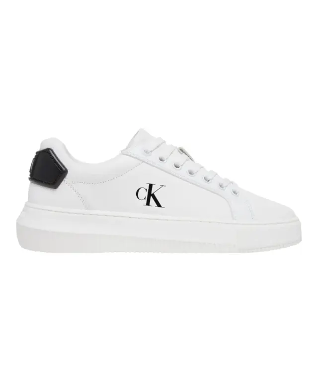 Calvin Klein - Γυναικεία Δερμάτινα Sneakers Chunky Cupsole Ru Patch Lth Wn YW0YW01846-01W Λευκό