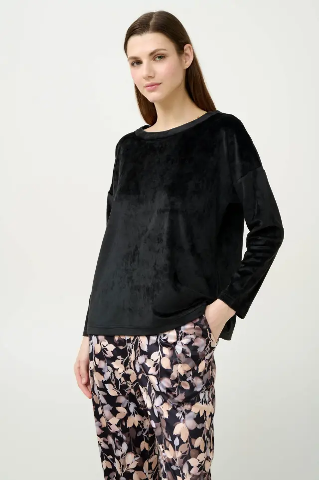 Βελουτέ Γυναικείο Σετ Σπιτιού Vamp 23081 BLACK 2