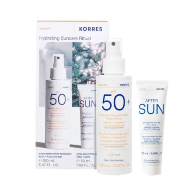 Korres Promo Hydrating Suncare Ritual Υψηλή Αντηλιακή Προστασία με Yoghurt Αντηλιακό Spray για Πρόσωπο & Σώμα SPF50+, 150ml & Yoghurt Cooling After Sun Gel για Ενυδάτωση & Καταπράυνση, 50ml