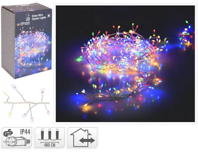 Deco 480 Φωτάκια MicroLED - 4.8 Μέτρα + 5 Μέτρα σύνδεσης , Πυκνή Διάταξη, Ασημί συρμάτινο καλώδιο - Πολύχρωμο AX8717440 2