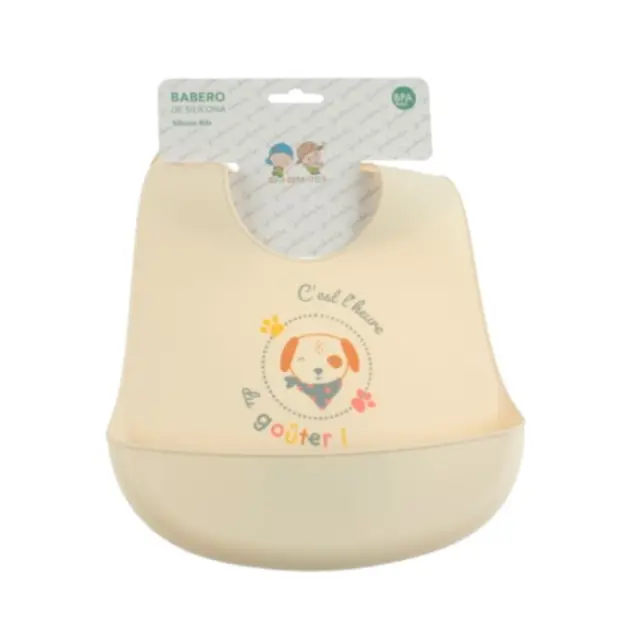 Σαλιάρα Σιλικόνης Puppy Beige 2
