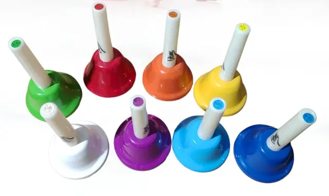 V-TONE RR8 handbells with handle diatonic colorful set of 8 pcs for children 2