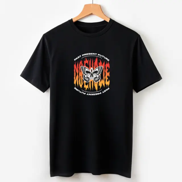 T-shirt Noshame® Μαύρο με τύπωμα Butterfly - 122486 - XXL 2
