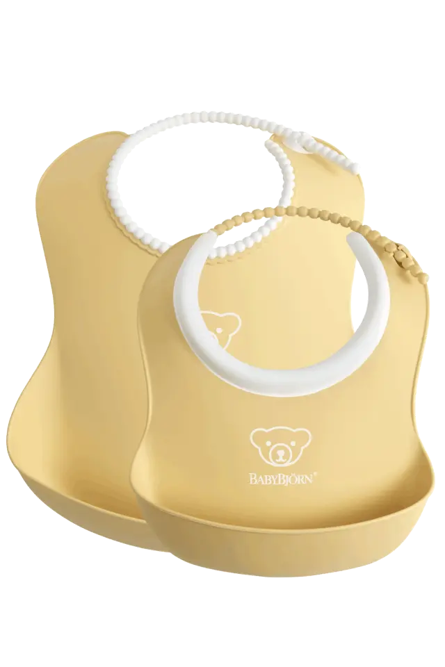 BABYBJÖRN Baby Bib, Powder yellow 2-pack 7317680467669