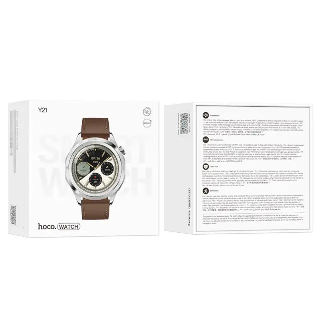 Smartwatch Hoco Y21 IP67 AMOLED Οθόνη 1.43" 230mAh με Δυνατότητα Κλήσεων Ασημί 2