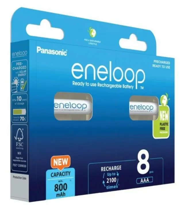Panasonic Eneloop Επαναφορτιζόμενες Μπαταρίες AAA Ni-MH 800mAh 8τμχ (37833037) (PAN37833037) PANASONIC BATTERY